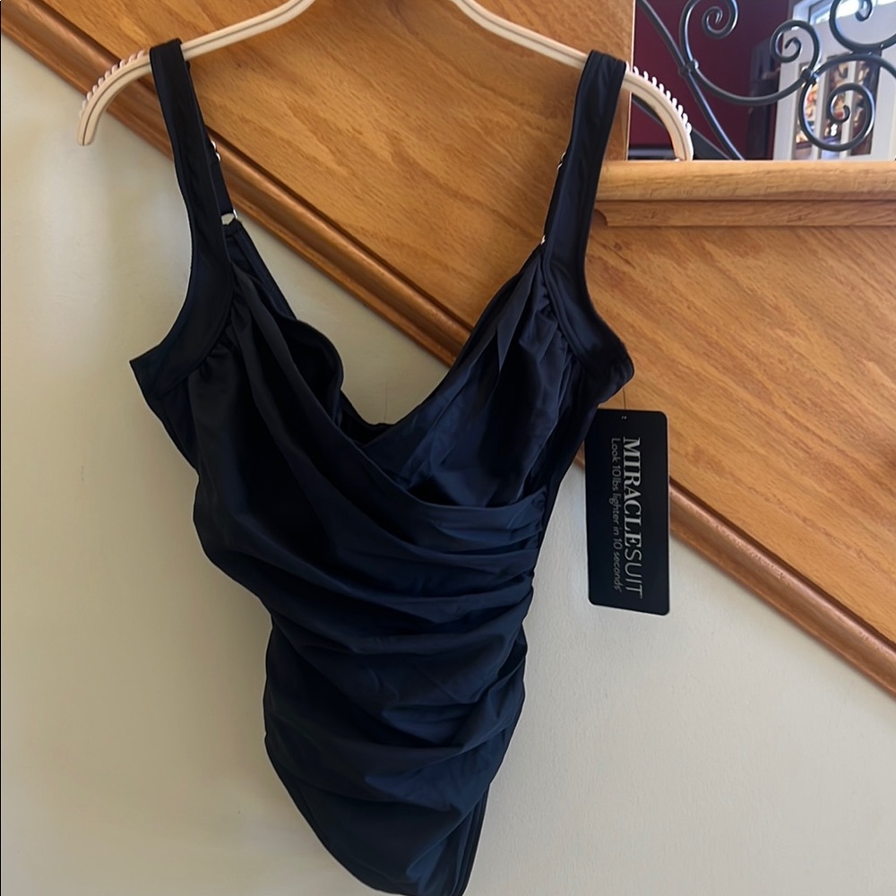 Miraclesuit Black Swimsuit Size 10 New With Tags